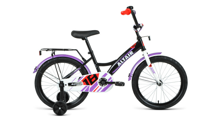 Велосипед ALTAIR KIDS 18 (18" 1 ск.) 2020-2021, черный/белый