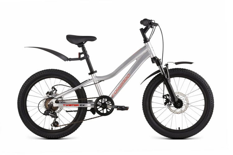 Велосипед FORWARD TWISTER CX 20 10" 2026 серебристый