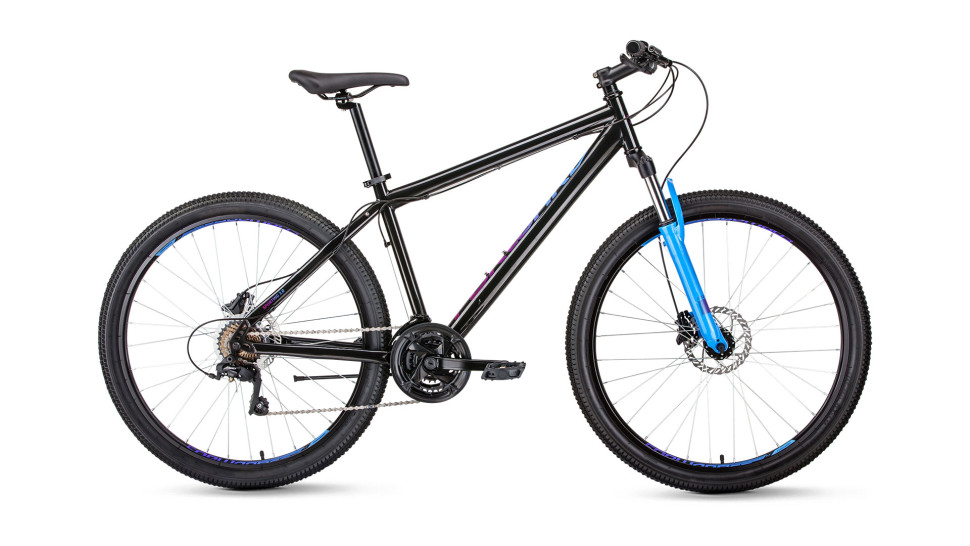 велосипед FORWARD SPORTING 27,5 3.0 disc (27,5" 21 ск. рост 17") черный / синий 2019
