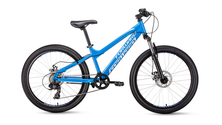 велосипед FORWARD TITAN 24 2.0 disc (24" 6 ск. рост 13") 2019-2020, синий