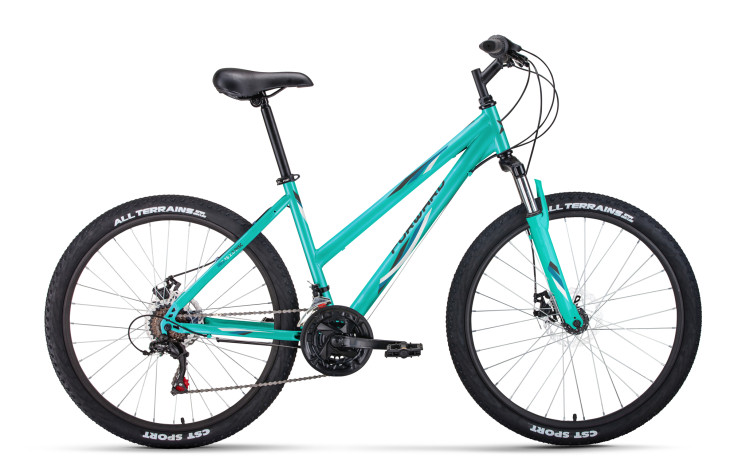 Велосипед FORWARD IRIS 26 2.0 D (26" 18 ск. рост. 17") 2022, бирюзовый/белый