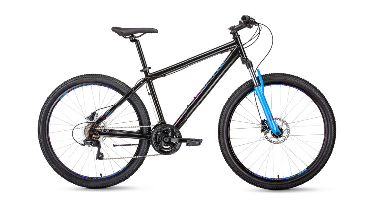 велосипед FORWARD SPORTING 27,5 3.0 disc (27,5" 21 ск. рост 19") черный / синий 2019