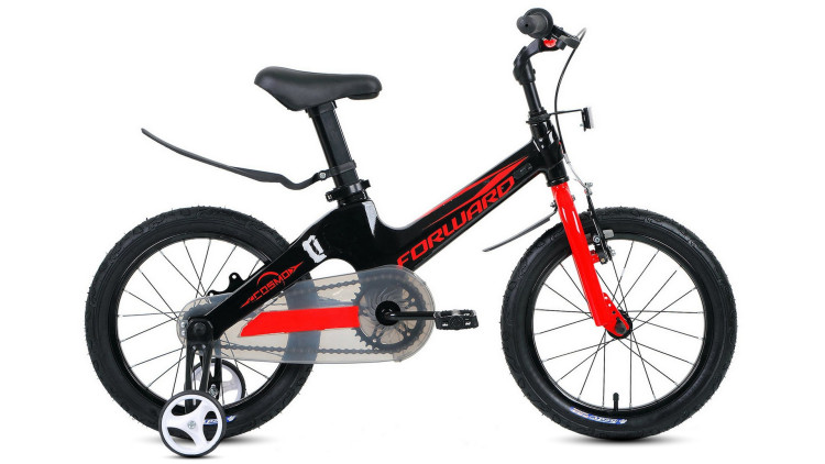 велосипед FORWARD COSMO 16 (16" 1 ск.) 2019-2020, черный/красный