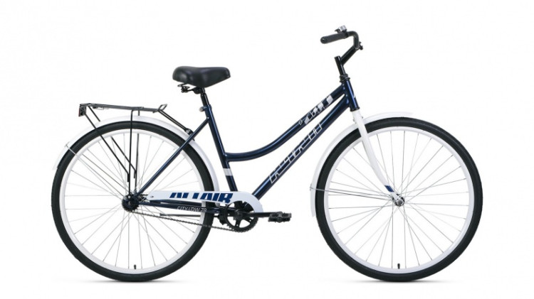 Велосипед ALTAIR CITY 28 low (28" 1 ск. рост. 19") 2022, темно-синий/белый QR