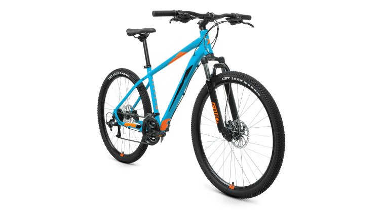 Велосипед FORWARD APACHE 27,5 3.2 HD (27,5" 24 ск. рост. 17") 2022, бирюзовый/оранжевый