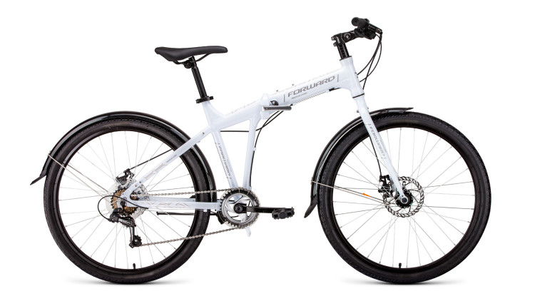 велосипед FORWARD TRACER 26 2.0 disc скл. алюм. (26'' 7ск. рост 17") белый 2019