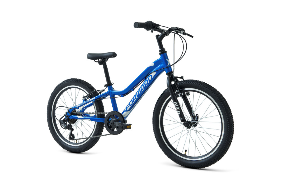 Велосипед FORWARD TWISTER 20 1.0 (20" 7 ск. рост 10") 2020-2021, синий/белый, RBKW1J307007