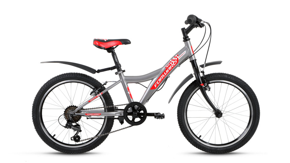 велосипед FORWARD RACING 20 HT 1.0 (20'' 6 cк) серый матовый