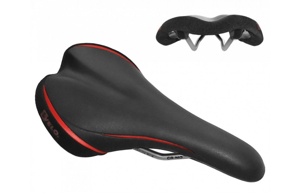 Седло, VL-2213, Рамки, MTB, VELO (черный/красный, 1SA000001695, (new FORMAT design))