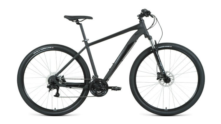 Велосипед FORWARD APACHE 29 3.2 HD (29" 24 ск. рост. 19") 2022, черный матовый/черный
