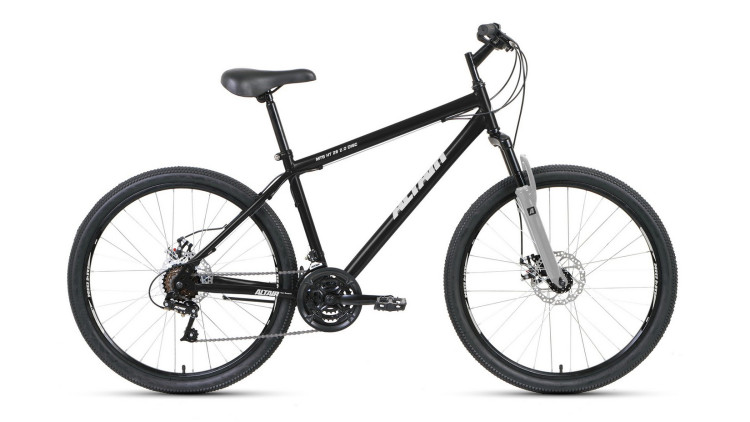 Велосипед ALTAIR MTB HT 26 2.0 disc (26" 21 ск. рост 19") 2020-2021, черный/серый