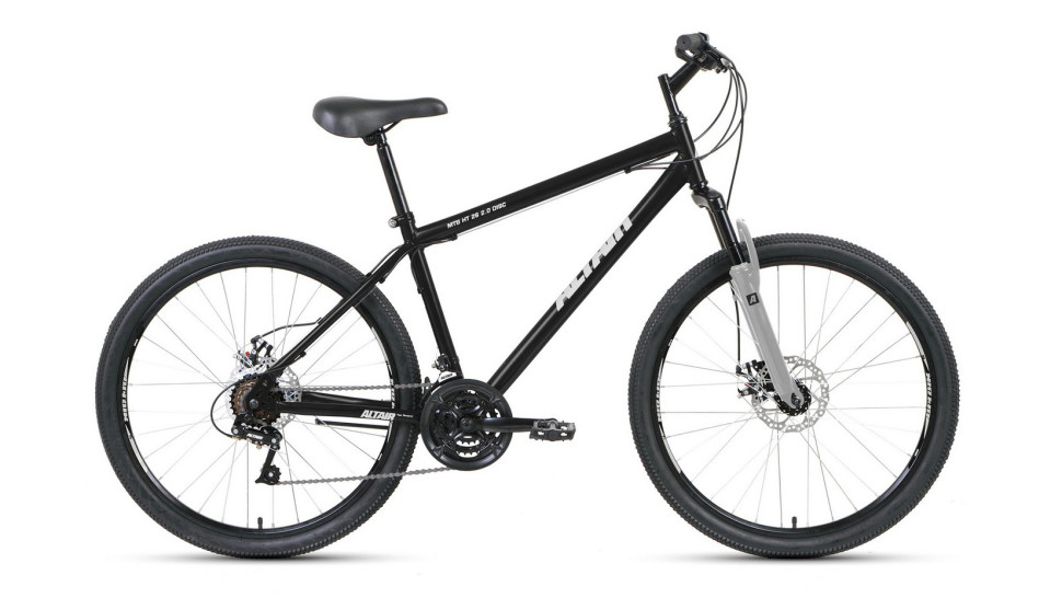 Велосипед ALTAIR MTB HT 26 2.0 disc (26" 21 ск. рост 19") 2020-2021, черный/серый