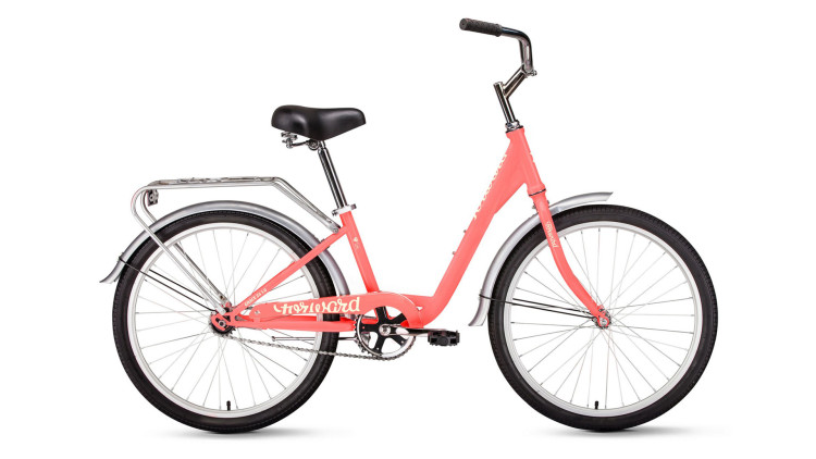 велосипед FORWARD GRACE 24 (24" 1 ск. рост 13") 2019-2020, коралловый/бежевый