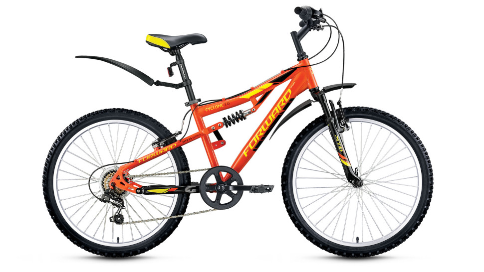 велосипед FORWARD CYCLONE 1.0 (24'' 6ск) оранжевый / черный