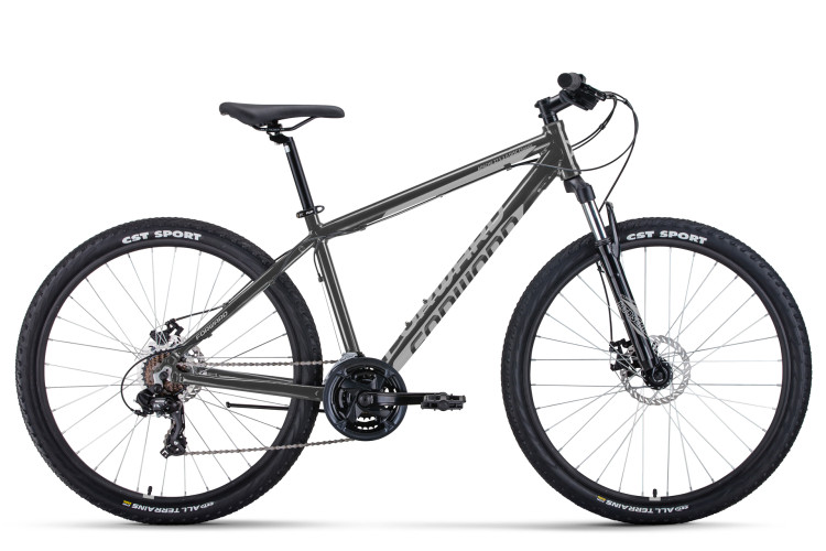Велосипед FORWARD APACHE 27,5 2.0 D CLASSIC (27,5" 21 ск. рост. 15") 2022, серый/серебристый