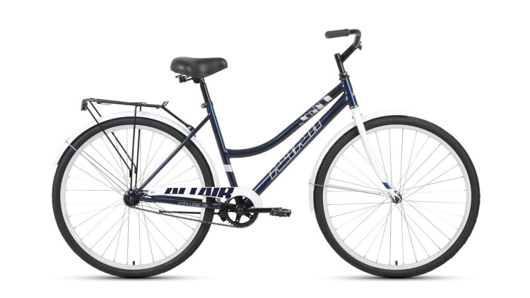велосипед ALTAIR CITY 28 low (28" 1 ск. рост 19") 2019-2020, темно-синий/серый