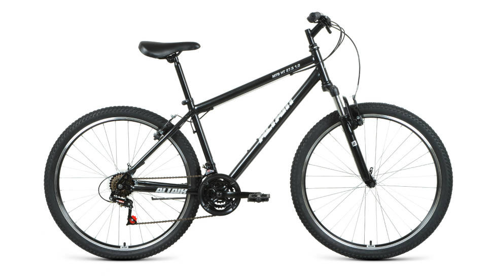 Велосипед ALTAIR MTB HT 27,5 1.0 (27,5" 21 ск. рост 17") 2020-2021, черный/серебристый