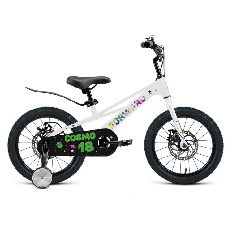 Велосипед FORWARD COSMO 18 (18" 1 ск.) 2023, белый QR УЦ
