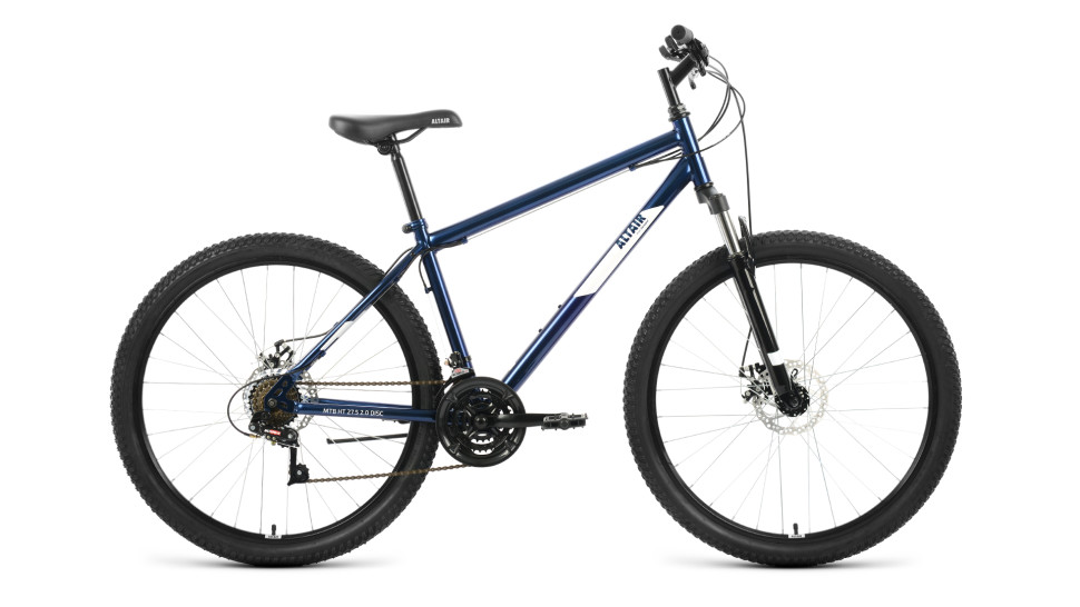 Велосипед ALTAIR MTB HT 27,5 2.0 D (27,5" 21 ск. рост. 17") 2022, темно-синий/белый QR