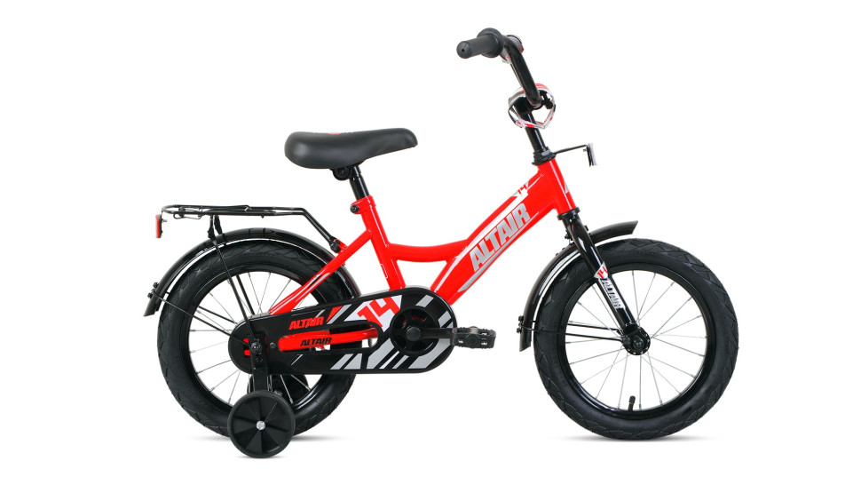 Велосипед ALTAIR KIDS 14 (14" 1 ск.) 2020-2021, красный/серебристый