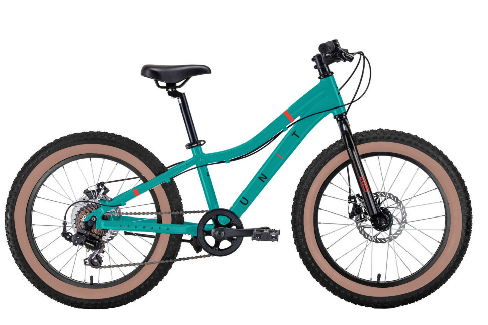 Велосипед FORWARD UNIT PLUS 20 D (20" 7 ск. рост. 11") 2024, бирюзовый-мат/красный QR
