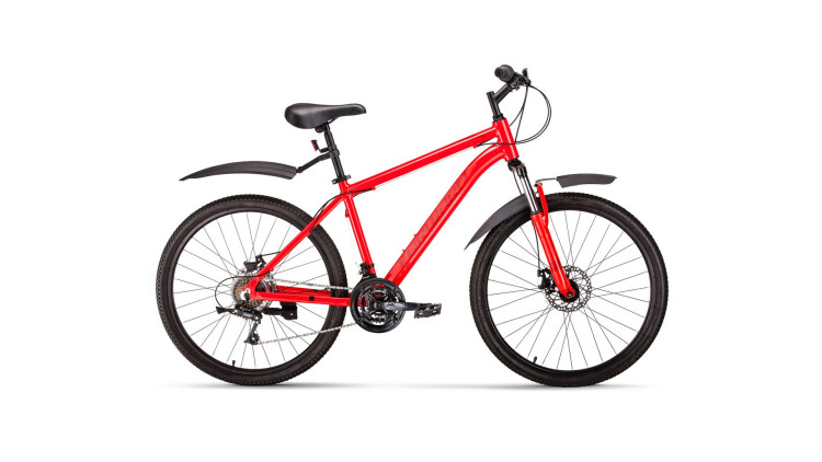 велосипед FORWARD HARDI 26 2.0 disc (26" 21 ск. рост 17") 2019-2020, красный