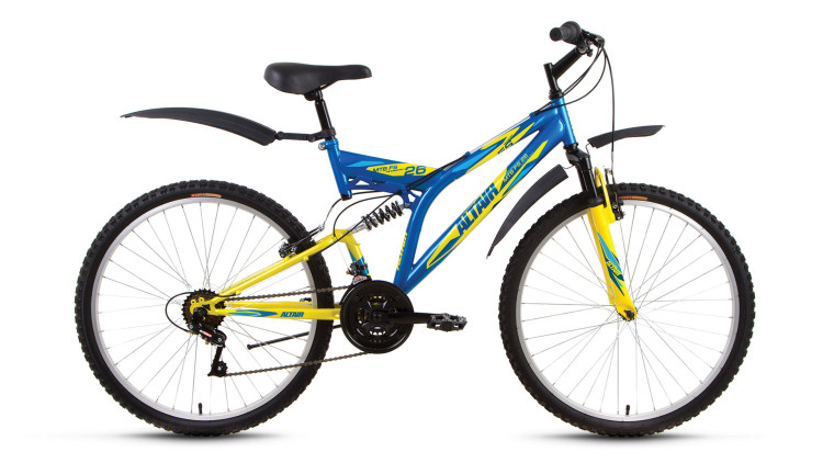 велосипед ALTAIR MTB FS 26 (26" 18ск рост 16'') синий / желтый 2017