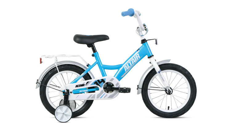 Велосипед ALTAIR KIDS 14 (14" 1 ск.) 2020-2021, бирюзовый/белый