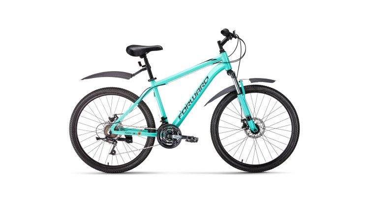 велосипед FORWARD HARDI 26 2.0 disc (26" 21 ск. рост 17") 2019-2020, мятный