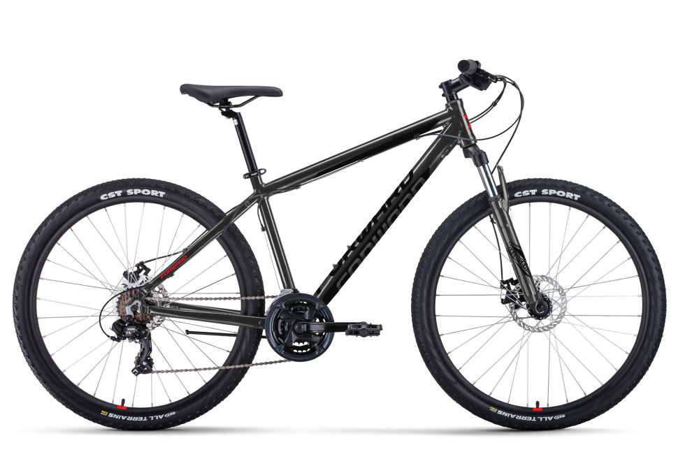 Велосипед FORWARD APACHE 27,5 2.0 D CLASSIC (27,5" 21 ск. рост. 21") 2022, черный матовый/черный