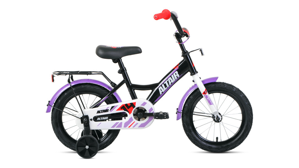 Велосипед ALTAIR KIDS 14 (14" 1 ск.) 2020-2021, черный/белый
