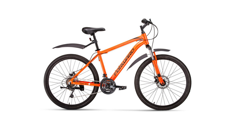 велосипед FORWARD HARDI 26 2.0 disc (26" 21 ск. рост 17") 2019-2020, оранжевый