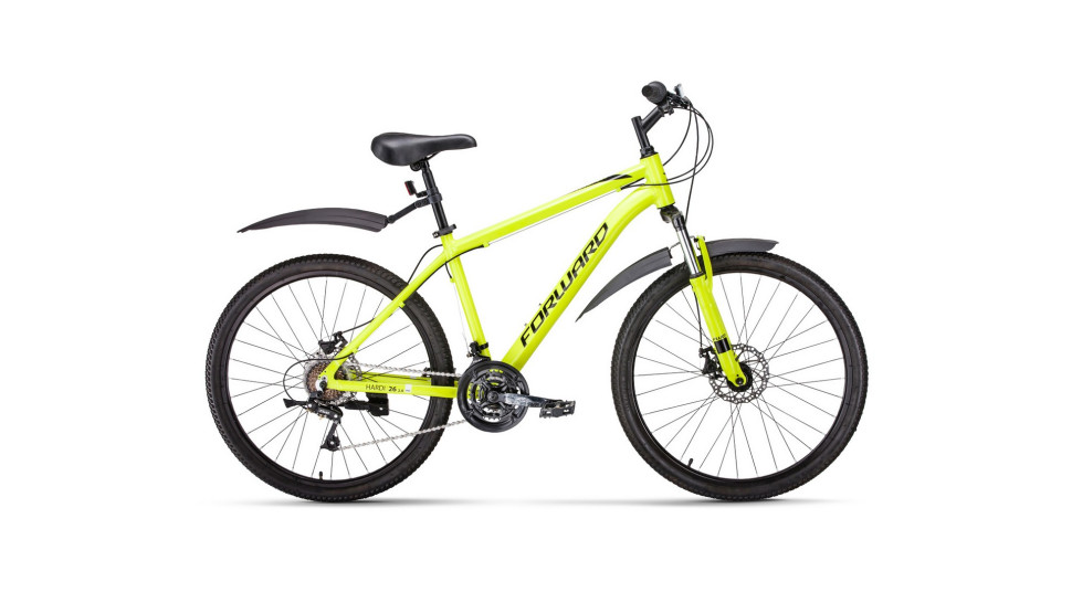 велосипед FORWARD HARDI 26 2.0 disc (26" 21 ск. рост 17") 2019-2020, светло-желтый
