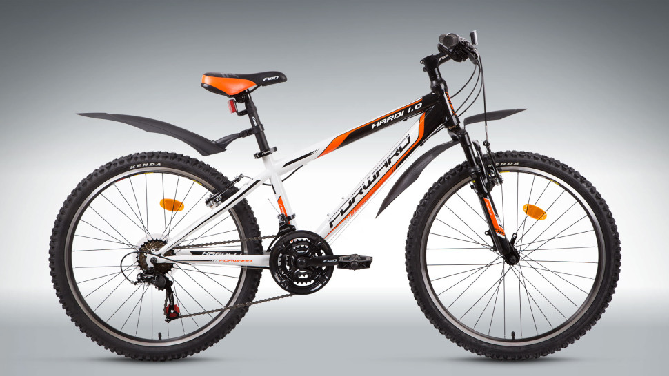 велосипед FORWARD HARDI 1.0 (24"" 18ск рост 13'') черный/белый