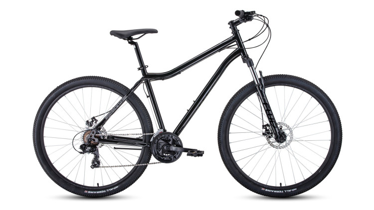 Велосипед FORWARD SPORTING 29 2.0 disc (29" 21 ск. рост 19") 2020-2021, черный/темно-серый