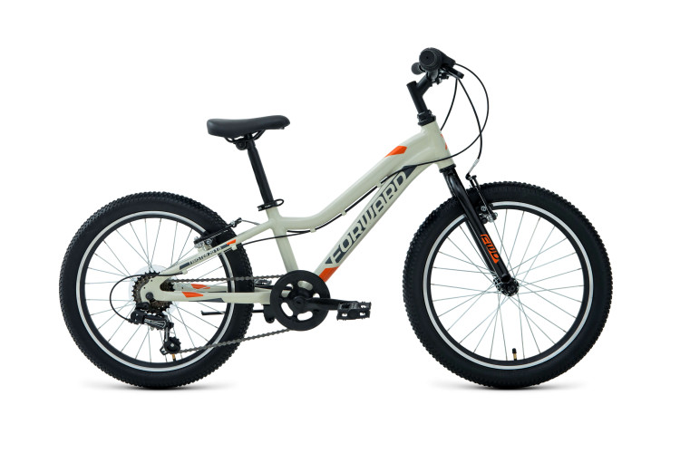 Велосипед FORWARD TWISTER 20 1.0 (20" 7 ск. рост. 10") 2022, серый/оранжевый