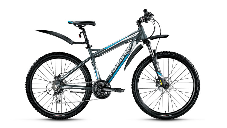 велосипед FORWARD QUADRO 3.0 disc алюм. (26"" 21ск рост 17'') серый мат.