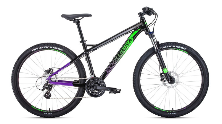 велосипед FORWARD QUADRO 27,5 3.0 disc (27,5" 24 ск. рост 19") 2019-2020, черный